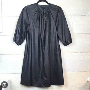 Who What Wear Faux Leather Dress Puff Sleeves